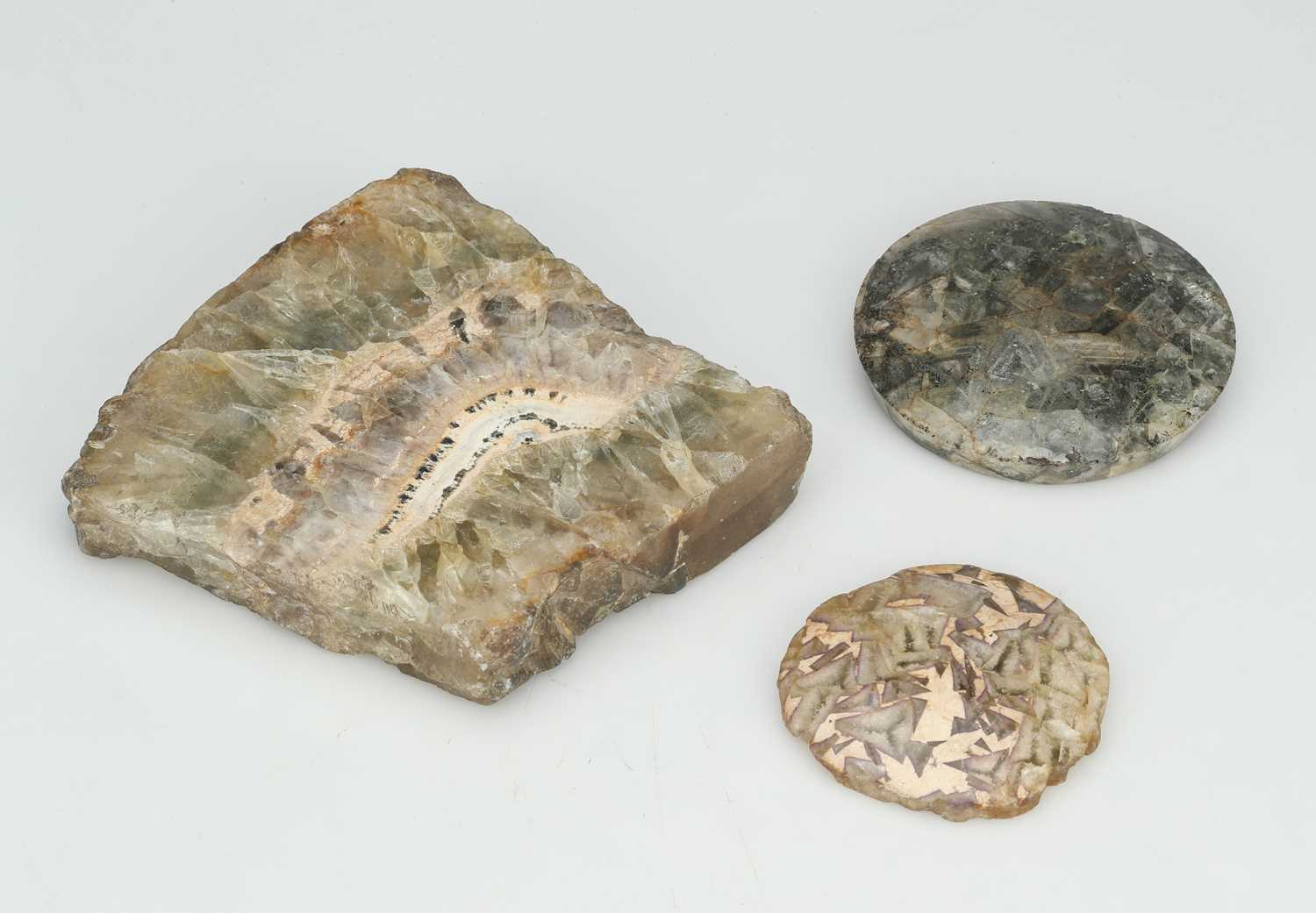 Lot 827 - Three polished Flourite samples,