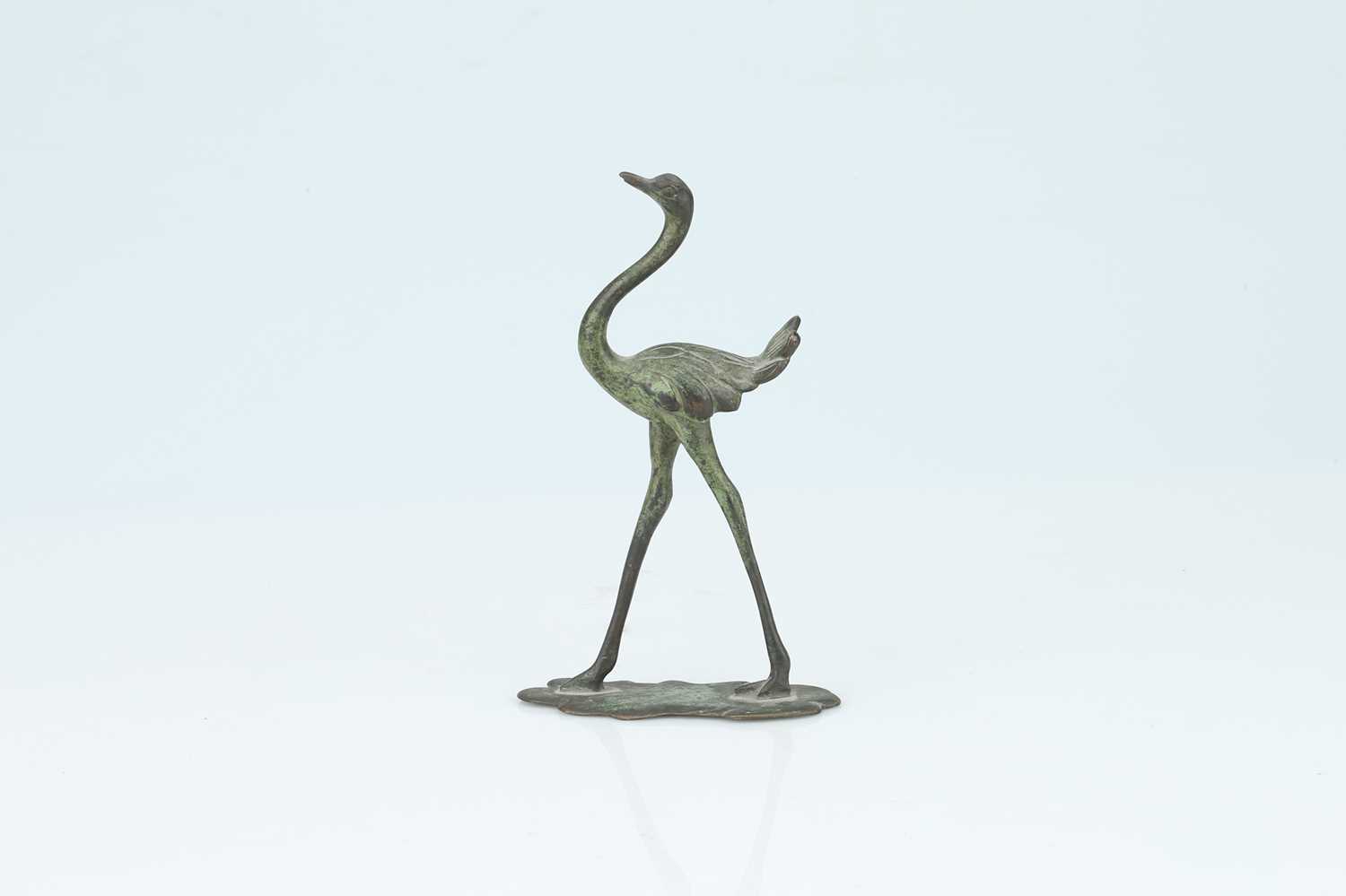 Lot 484 - A cold painted bronze emu