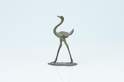 Lot 484 - A cold painted bronze emu