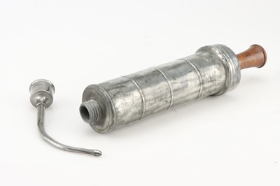 Lot 761 - A Large Pewter Enema Syringe