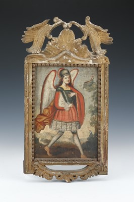 Lot 462 - An 18th Century Oil on Canvas of a South American Saint