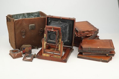 Lot 353 - A J. Lizars Challenge Mahogany Half Plate Mahogany Camera