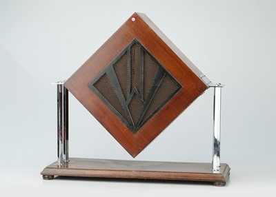 Lot 879 - An Art Deco Walnut and Chromium-plated Audio Speaker