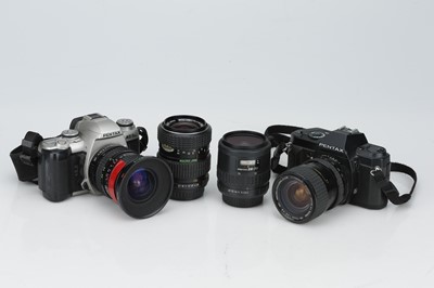 Lot 124 - A Selection of Pentax Cameras & Lenses
