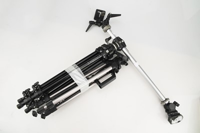 Lot 394 - A Manfrotto 055B Tripod & Boom Arm Attachment