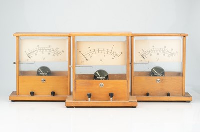 Lot 696 - Three Russian wooden cased electric gauges