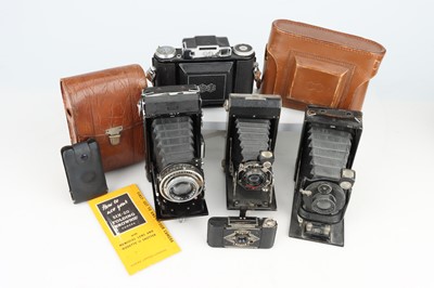 Lot 371 - A Selection of Five Folding Cameras