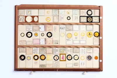 Lot 199 - Large Cabinet of Microscope Slides From Bracegirdle's Book