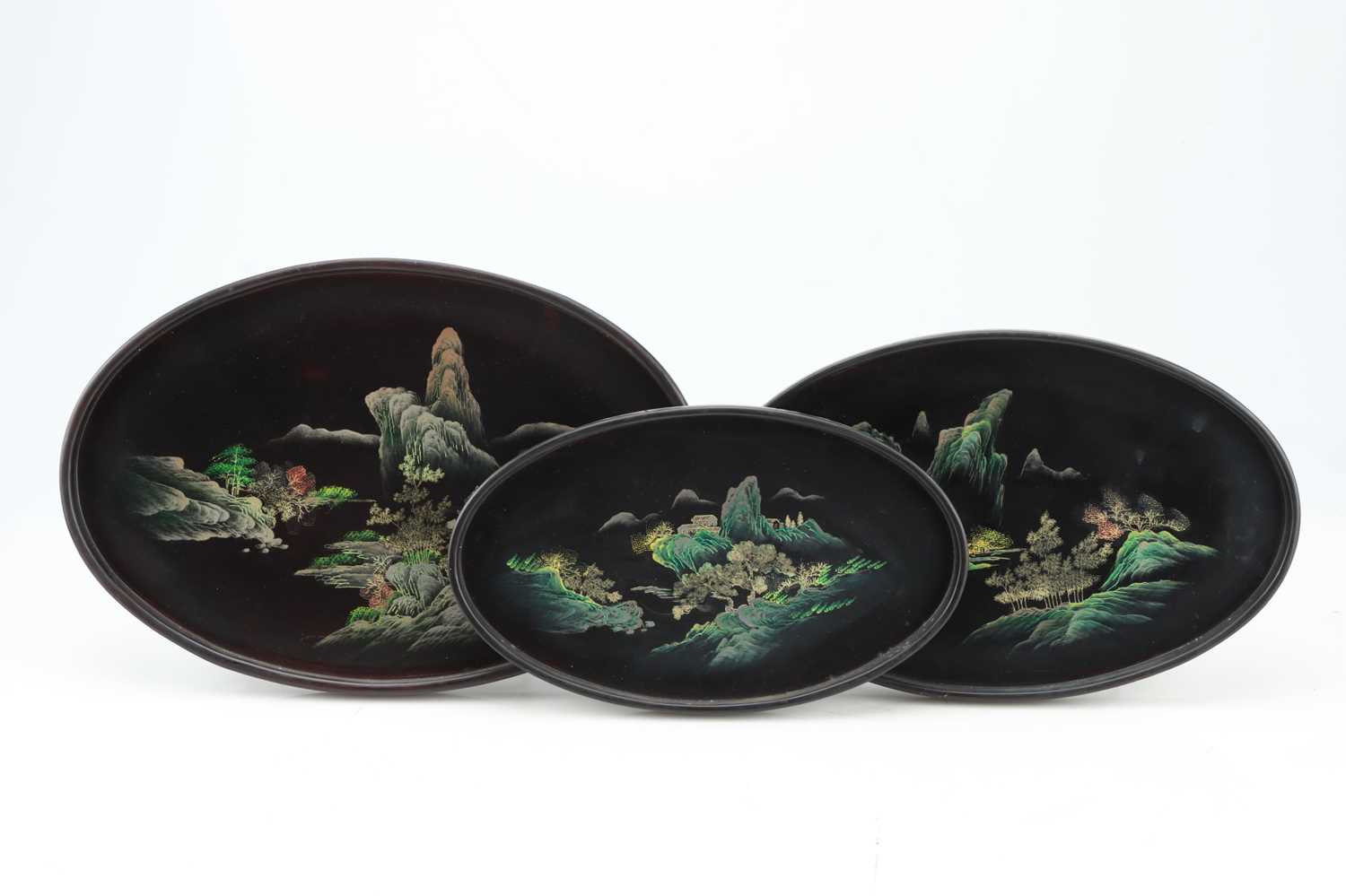 Lot 205 Three Chinese Lacquer Trays,