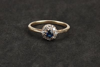 Lot 129 - Sapphire and Diamond Cluster Ring