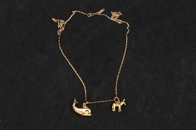 Lot 131 - An 18 ct Gold Charm in the Form of   a Donkey