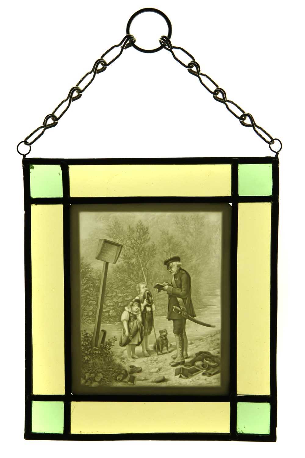 Lot 113 - A Lithophane in Stained Glass Frame