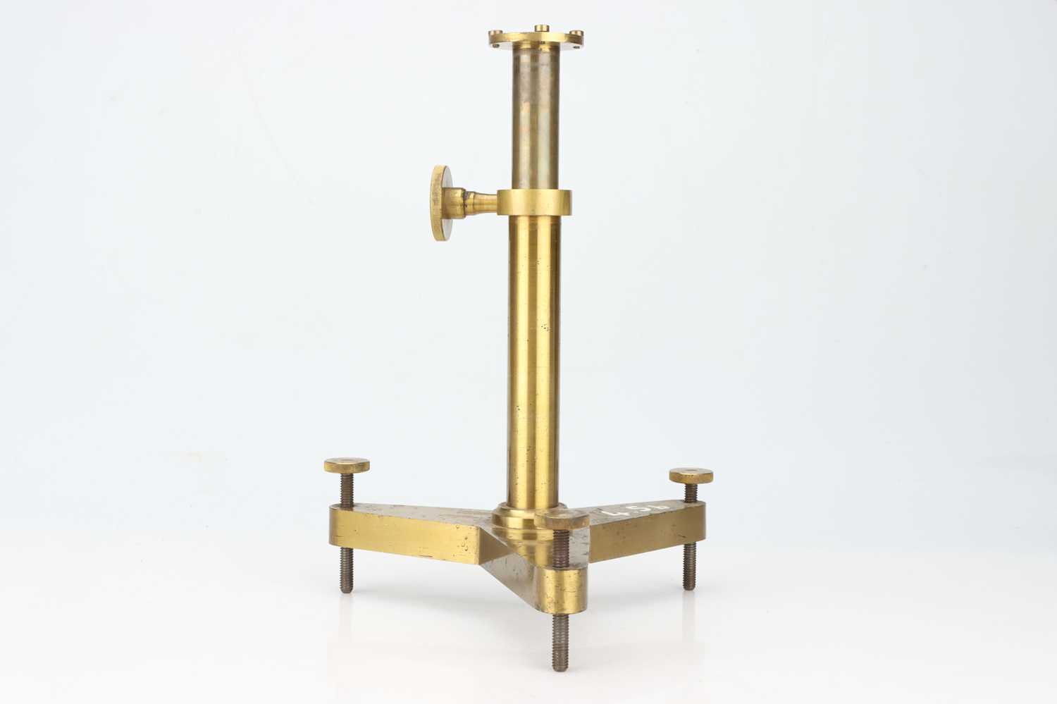 Lot 229 A Large Brass Adjustable Tripod Stand,