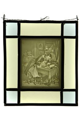 Lot 114 - A Lithophane in Stained Glass Frame
