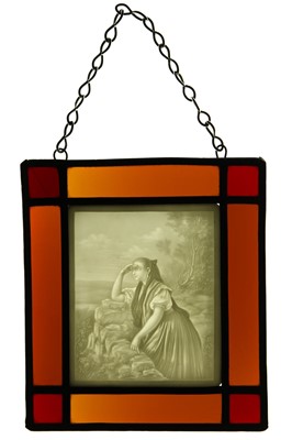 Lot 115 - A Lithophane in Stained Glass Frame