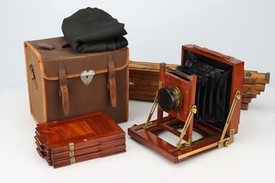 Lot 612 - A W. Allen Half Plate Mahogany & Brass Field Camera