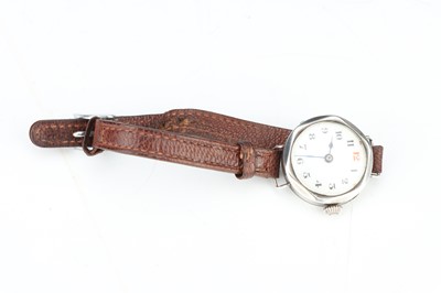 Lot 155 - A Silver Cased Trench Watch