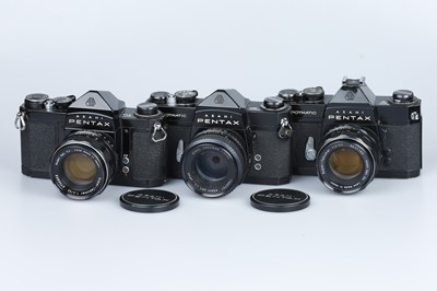 Lot 663 - Three Black Pentax 35mm SLR Cameras