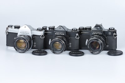 Lot 511 - Three Honeywell Pentax 35mm SLR Cameras