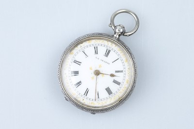 Lot 165 - A Lady's Continental Key Wind Open Faced Fob Watch