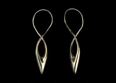 Lot 147 - A Pair of 9 ct Gold Helix Twist Earrings