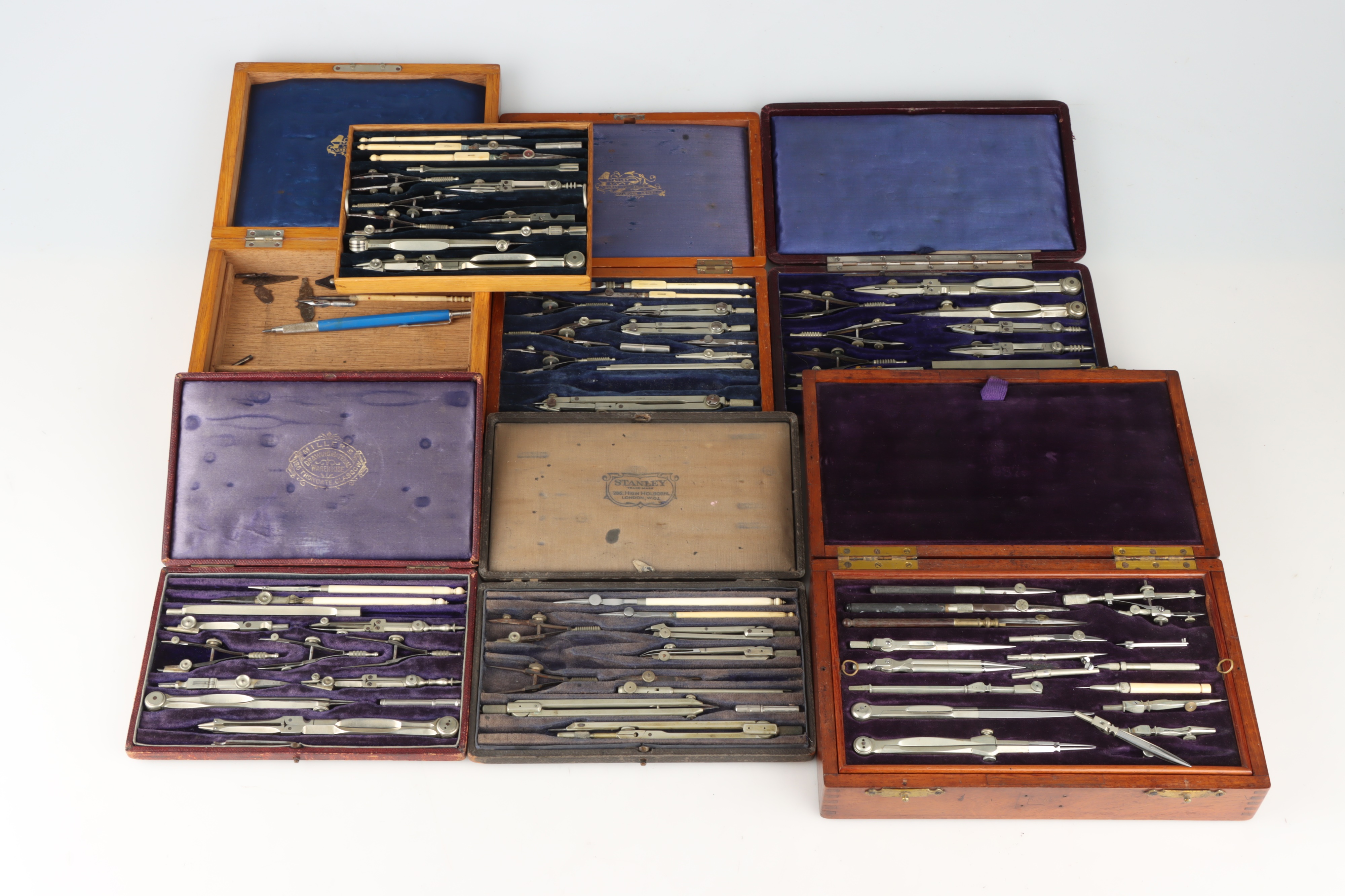 Lot 293 - Seven Sets of Drawing/Drafting Instruments,