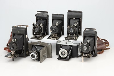 Lot 834 - Seven Ensign Folding Cameras