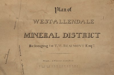 Lot 163 - A Large Hand-Drawn Map of Mining Operations in Hexham