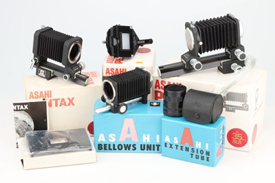 Lot 577 - A Selection of Pentax Macro & Bellows Attachments