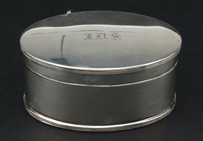 Lot 64 - A George V Oval Silver Tobacco Box