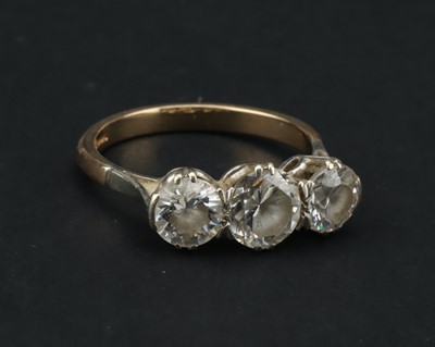 Lot 107 - A 9 ct Gold Three Stone Cubic Zirconia Ring