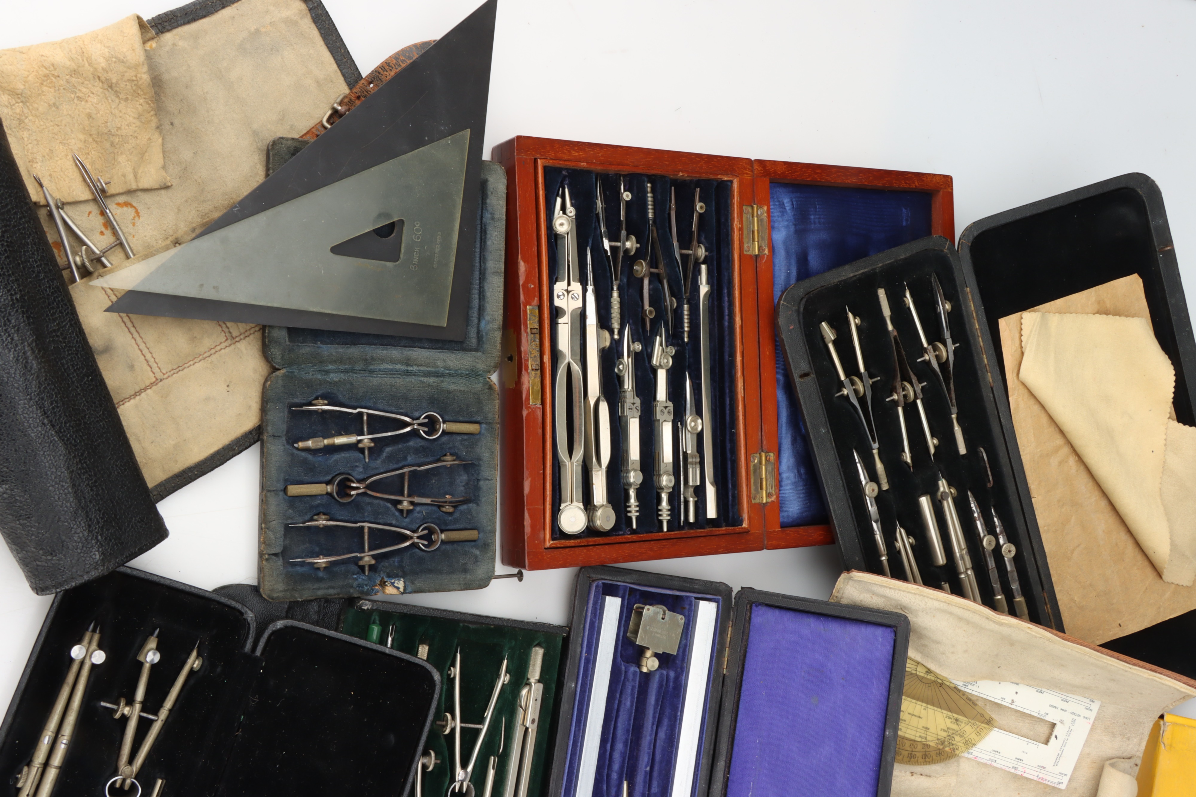Lot 284 - 12 Various Sets of drawing Instruments,