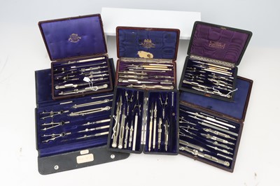 Lot 289 - Six Sets of Drawing Instruments