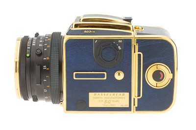 Lot 113 - A Hasselblad 503CX Golden Blue 50th Anniversary Medium Fomat Camera