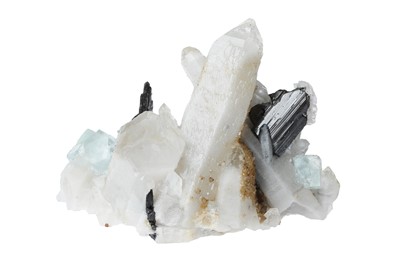 Lot 196 - Minerals, Wolframite with Fluorite on Quartz Matrix
