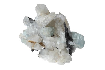Lot 196 - Minerals, Wolframite with Fluorite on Quartz Matrix