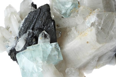 Lot 196 - Minerals, Wolframite with Fluorite on Quartz Matrix