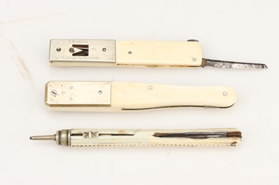 Lot 273 - Two Antique Quill Cutters and a Pen Knife