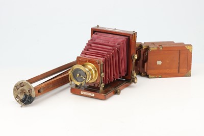 Lot 587 - A. J. Lancaster & Son Special Instantograph Quarter Plate Mahogany Tailboard Camera