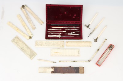 Lot 296 - A Good Collection of Ivory Drawing Instruments