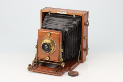 Lot 591 - A J. Lancaster & Sons 'The 1894 Instantograph Patent' Half Plate Mahogany Field Camera