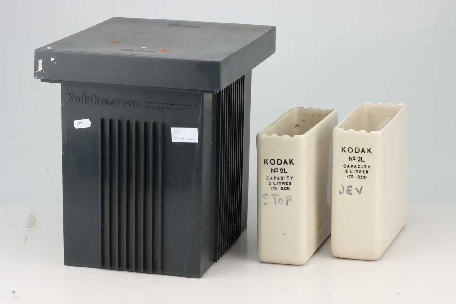 Developer Tanks Part Lot 497 - Two Kodak No.2L Ceramic Developing Tanks,