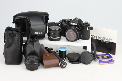 Lot 415 - A Ricoh KR-10 Super 35mm SLR Camera Outfit