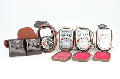 Lot 758 - Four Weston Light Meters In Cases