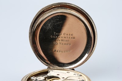 Lot 118 - A Gold Plated Open Faced Crown Wind Fob Watch