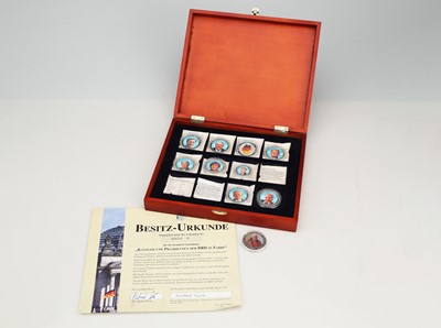 Lot 54 - A cased collection of Chancellors and Presidents of Germany commemorative coins