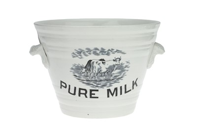 Lot 84 - A Victorian White Glazed Pottery Milk Pail