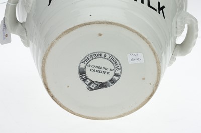 Lot 84 - A Victorian White Glazed Pottery Milk Pail
