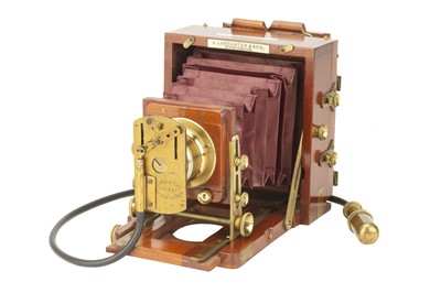 Lot 180 - A J. Lancaster & Sons 'The 1889 Instantograph Patent' Mahogany & Brass Quarter Plate Camera