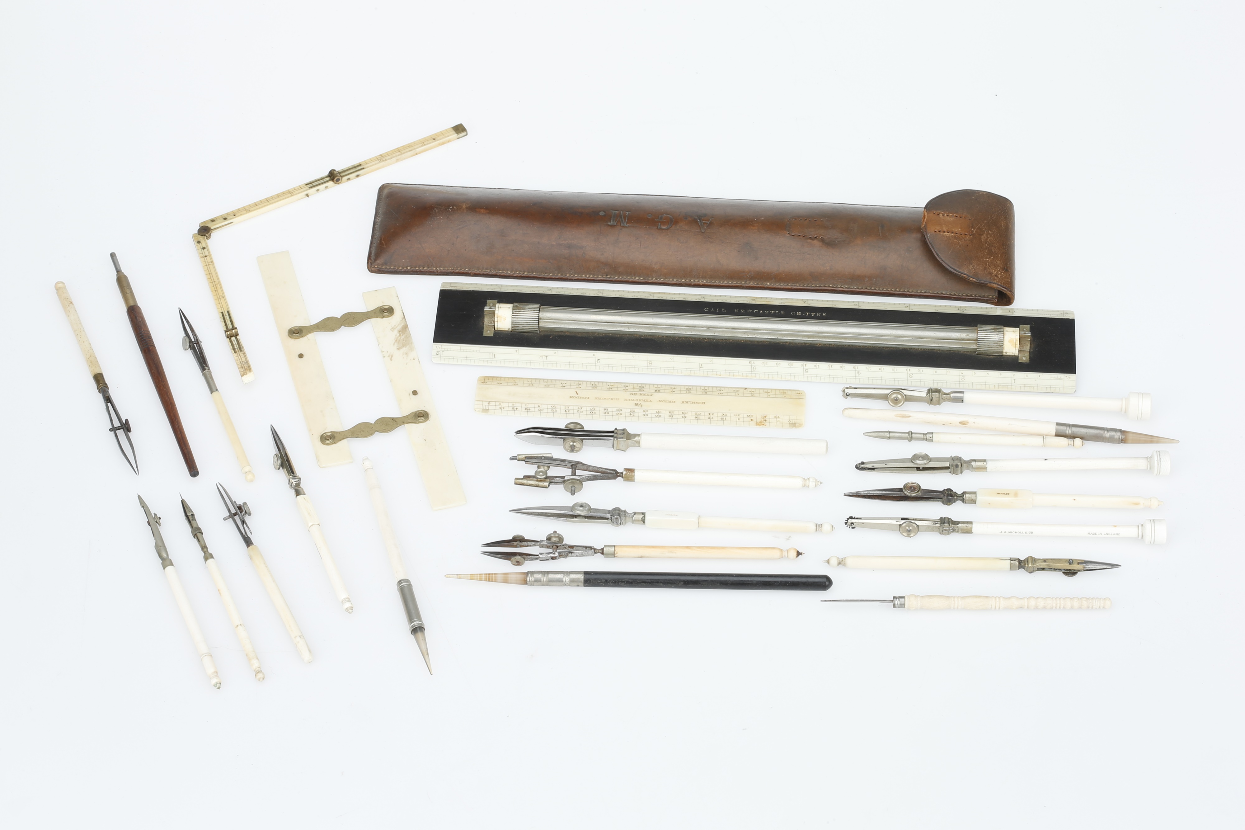 Lot 56 - A Collection of Ivory Drawing Instruments,